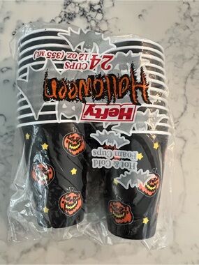 Vintage 2000 Hefty Halloween Cups 24 Count 12 Oz Jack O Lantern Pumpkin Sealed